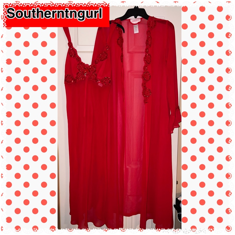 VINTAGE LUCIE ANN Peignoir Night Gown with matching Robe